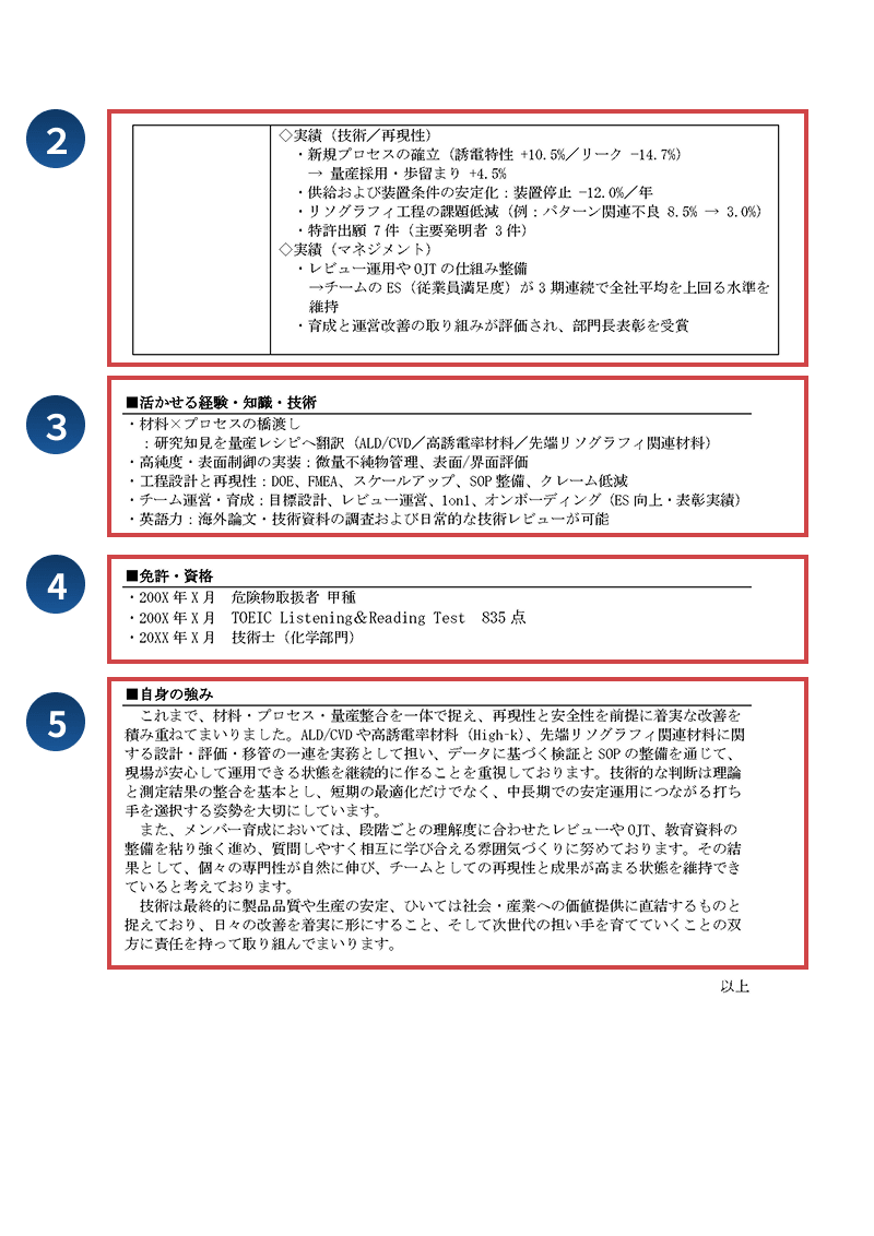 職務経歴書